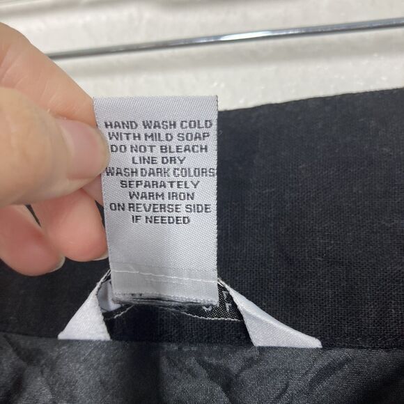 Carole Little Skirt Womens 14 Black Linen Rayon Midi Sequin Embroidered Lined - Picture 14 of 14